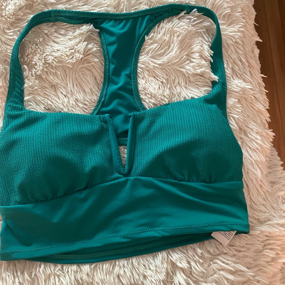 Women’s Teal Longline Swim Top - Brand: